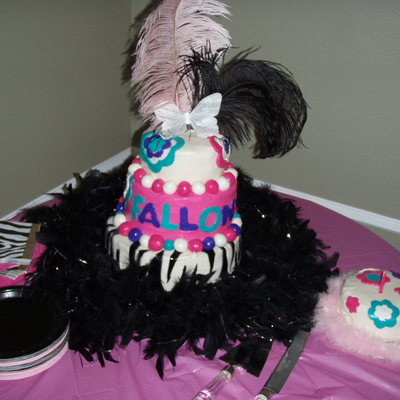 Zebra Flower 1St Birthday Cake