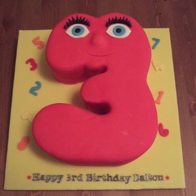 Numberjack Number 3 Cake