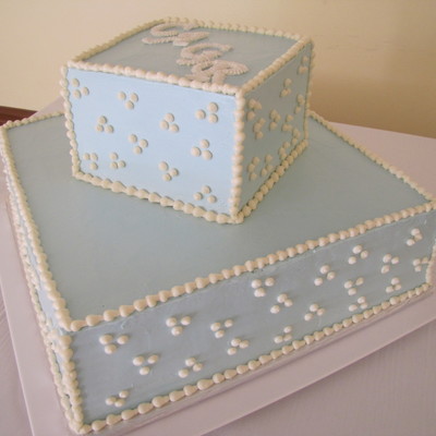 Adult Male Birthday Cake With His Initials.