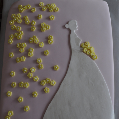 Bride Silhouette With Flowers