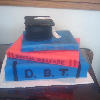 Psychology Graduation Stacked Books Cake