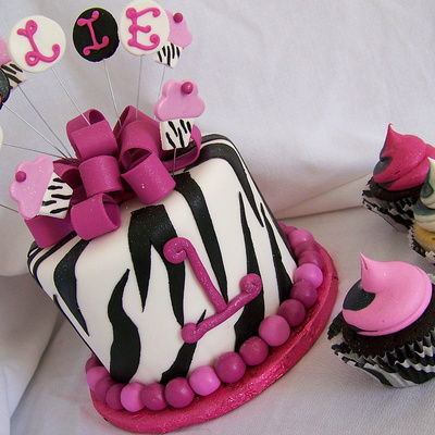 Zebra Print Cupcake Tower