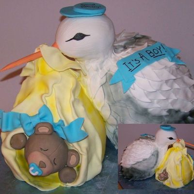 Stork With Baby Bear