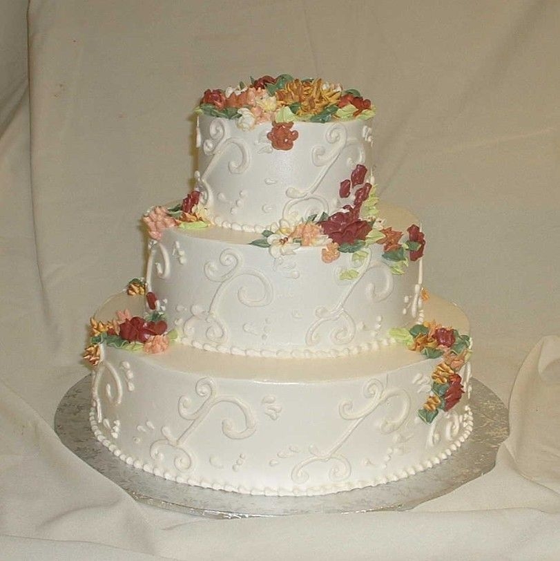 Fall Flowers With Scrolls