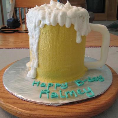 Beer Mug Birthday Cake