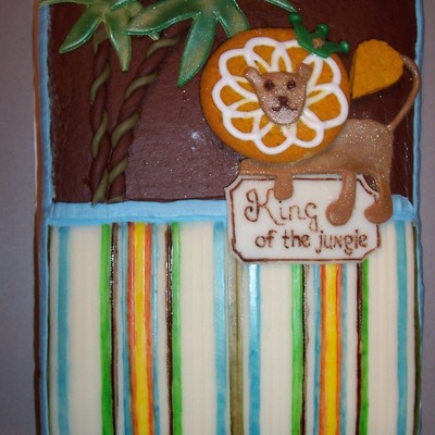 "king Of The Jungle" Themed Baby Shower Cake