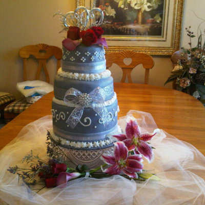 Gray & Silver Wedding Cake
