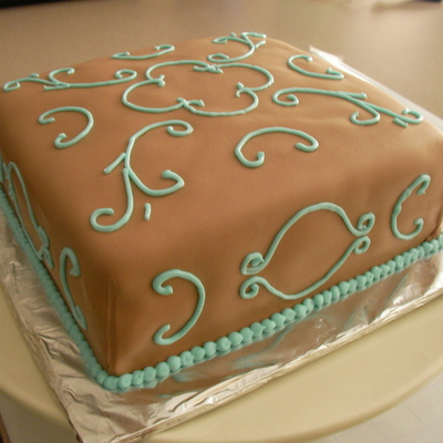 Blue Scrollwork Cake