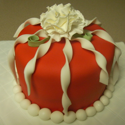 Red/carnation Cake