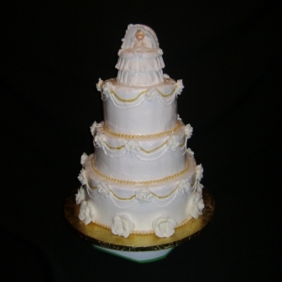 Baptism / Christening Cake -White And Gold