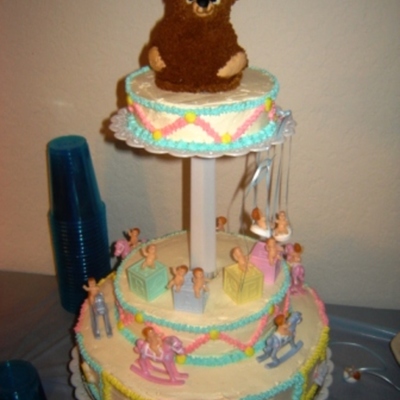 Baby Carousel - Baby Shower Cake