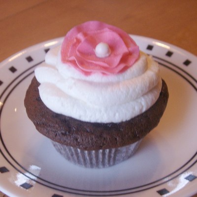 Pink Flower Cupcake