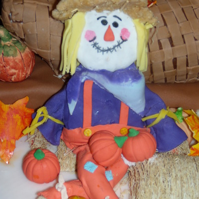 Fall Scarecrow Basketweave Cornucopia Indian Corn