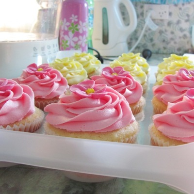 Pink & Yellow Cupcakes