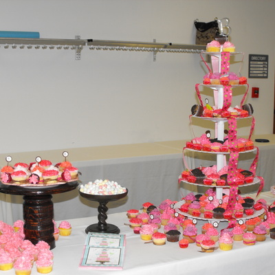 Cupcake Tower Pink & Brown