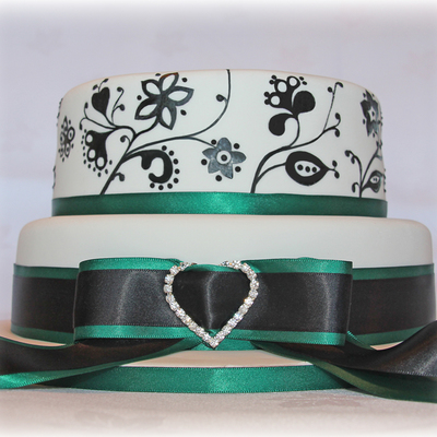 Hand Painted Crewel Embroidery Wedding Cake