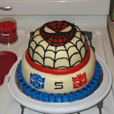 Transformers/spiderman Cake