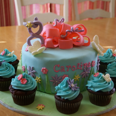 Turquoise Flower Cake