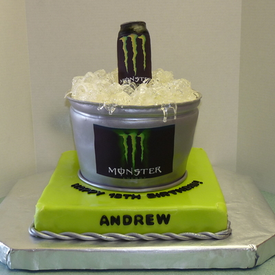 Monster Energy Drink Birthday Cake