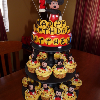Mickey Mouse Cake/ Cupcake Tower
