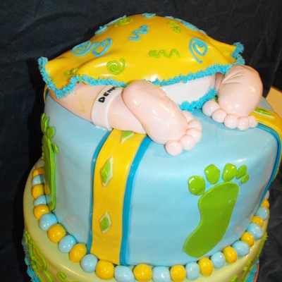 Baby Shower Boy, Baby Bottom, Yellow , Blue Green