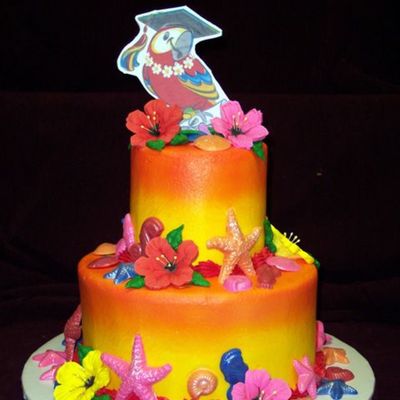 Tropical Graduation Cake