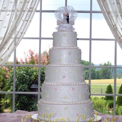 5 Tier Round Wedding Cake