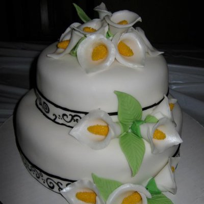 Cala Lilies W/ Scroll Border