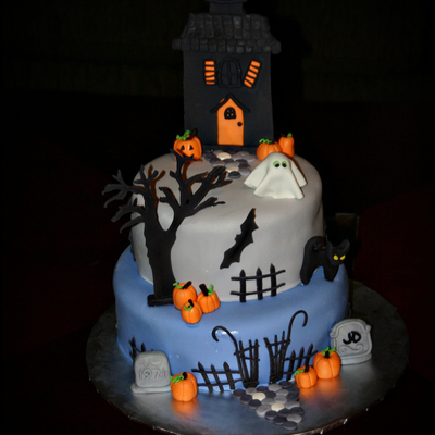 Haunted Cake, Halloween, Pumpkins, Ghosts