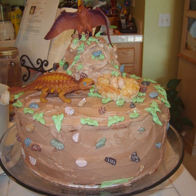 Dinosuar Cake With Lava Filling
