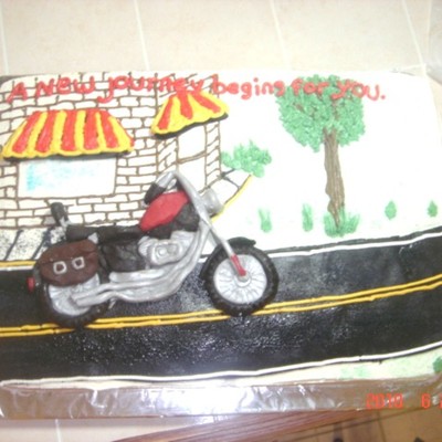 Motorcycle Retirement Cake