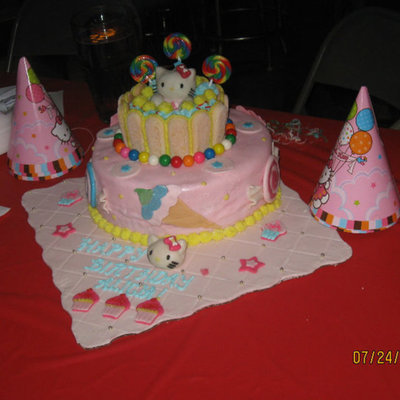Hello Kitty Cupcake Throne Cake