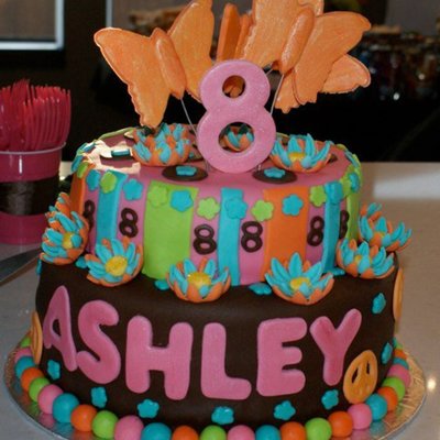 Retro 8Th Birthday Cake