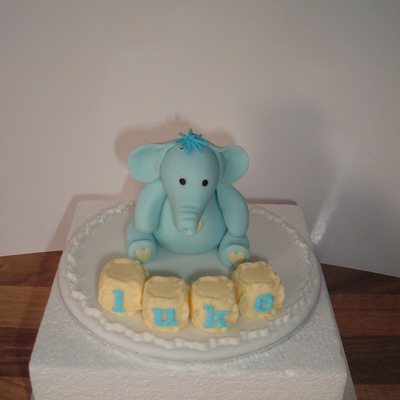 Billy Blue Fondant Elephant Cake Topper