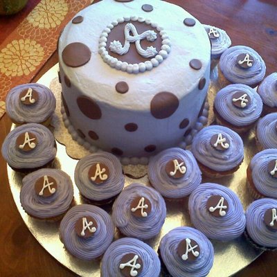 40Th Birthday Cake And Cupcakes