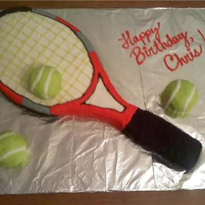 Tennis Racquet And Balls Cake