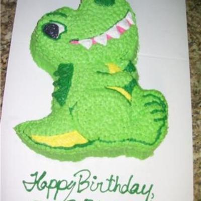 Green Dinosaur Cake