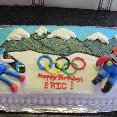 Mario/sonic Winter Olympics Birthday Cake