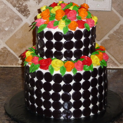 Black And White Birthday Cake