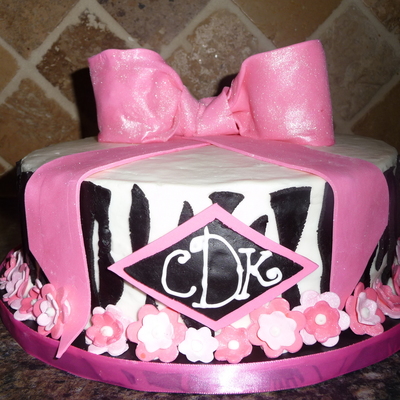 Zebra Striped Birthday Cake