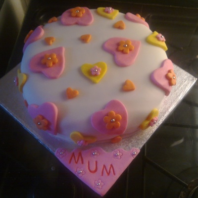 Heart And Blossom Cake