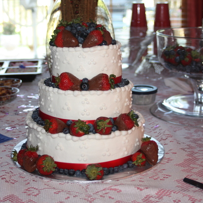 Red, White And Blueberry Wedding Cake