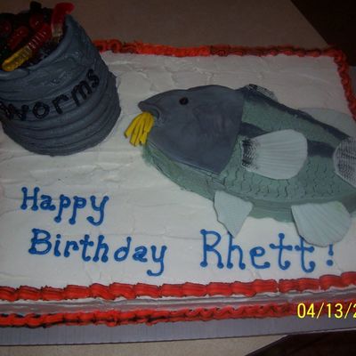Cake Done For A 10 Year Old Boy Whom Loves Fishing.