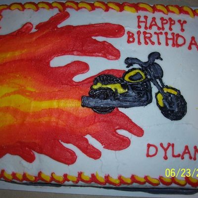Motorcycle And Flames