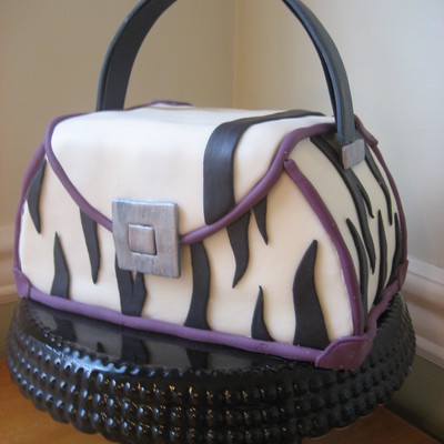Zebra Print Purse Cake