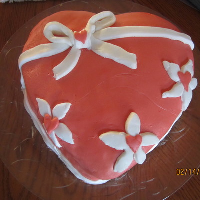 Heart Shaped Fondant Cake