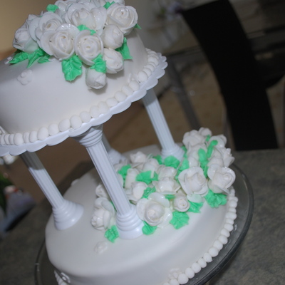 Two Tiered Fondant Rose Cake