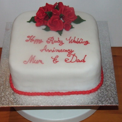 Ruby Anniversary With Red Roses