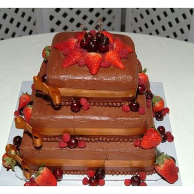 Chocolate Wedding Cake With Berries