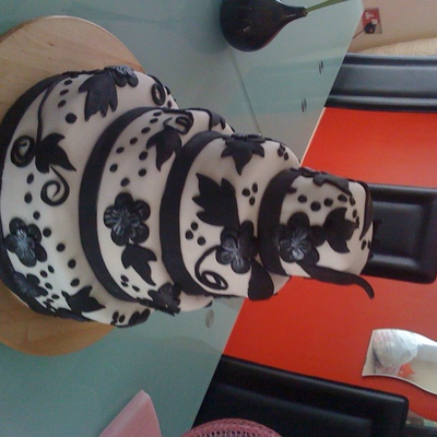 Black & White 4 Tier Cake